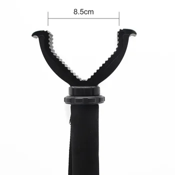 Aluminum Hunting Shooting Accessory V Shaped Rotating Yoke Monopod Telescopic Shooting Stick Hunting Stick with Shoulder Strap 3