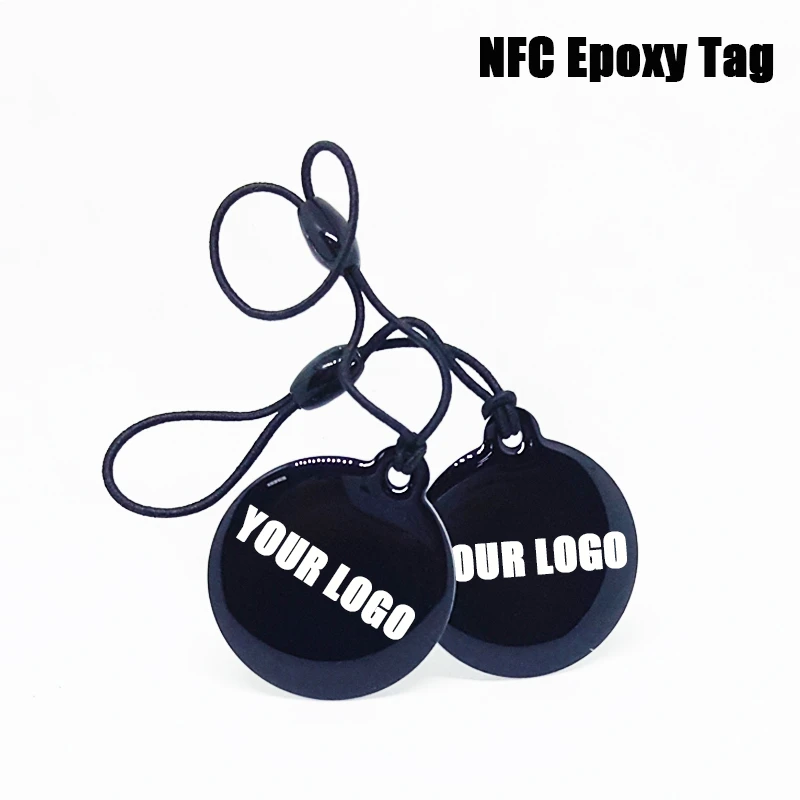 Custom Printing NFC key fob NFC NTAG216 Epoxy Tag Keychain 13.56MHz