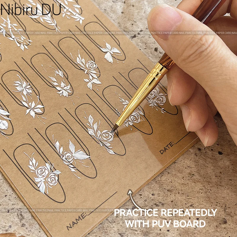 12/8/4枚入り ネイルアート練習用テンプレートブック マニキュアツール