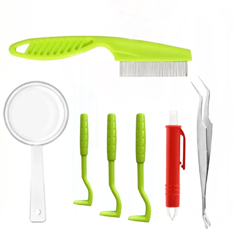 Dog Tick Remover Kit Easy Use Flea Remover Hook Tweezer For Dogs Tick Clamp Pets Cat Dog Miates Flea Extractor Accessories