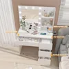 Makeup Vanity with Lights, 37inch Vanity Desk with Power Strip, 4 Drawers Makeup Table with Lighted Mirror, 3 Lighting C 4