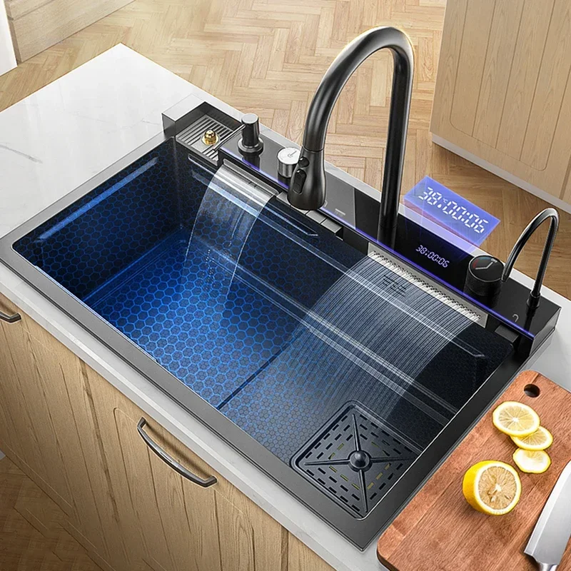 Smart Creative Kitchen Sinks for Apartments Modern Metal Multi-functional Sinks Luxury Household Kitchen for Rental Houses