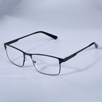 Lunettes de lecture carrées en métal pour hommes, grand cadre, charnière à ressort, presbytie, blocage de la lumière bleue, Protection des yeux, + 75 + 125 + 175 + 4 3