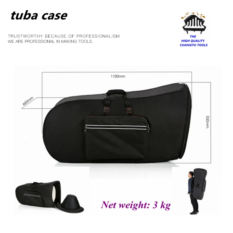 HighqualityFashionstyletubacasebrassinstrumentbagThicken