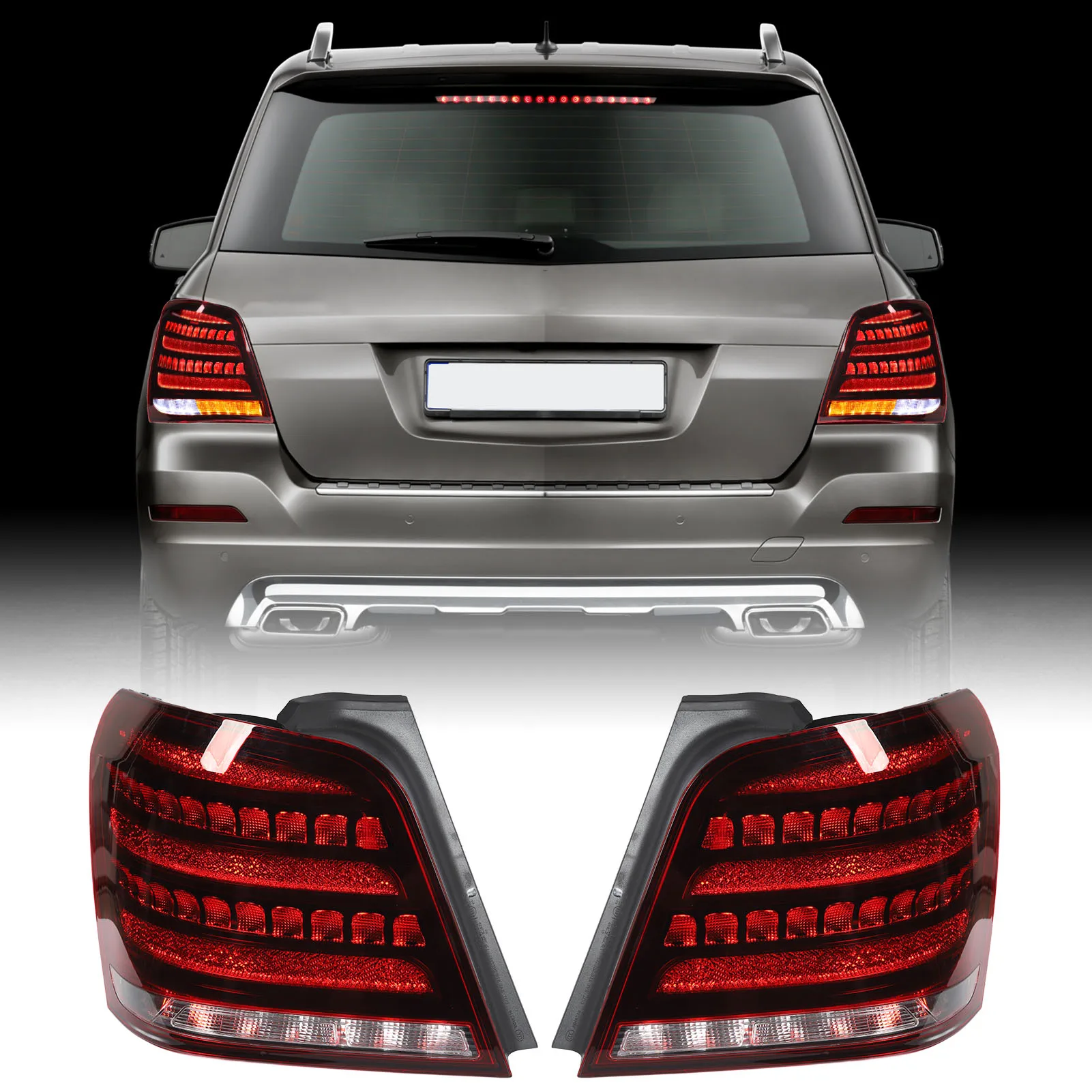 메르세데스 벤츠 GLK 클래스 X204 2008-2015 용 후방 방향 지시등, 마이바흐 스타일 LED 후미등 어셈블리, 1 쌍