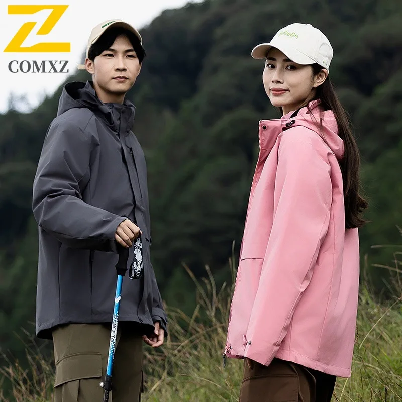 COMXZ Outdoor Skiing Jacket for Men Luxury Thickened Windproof Warm Parka Simple Hooded Design Cold Resistant Winter Clothing