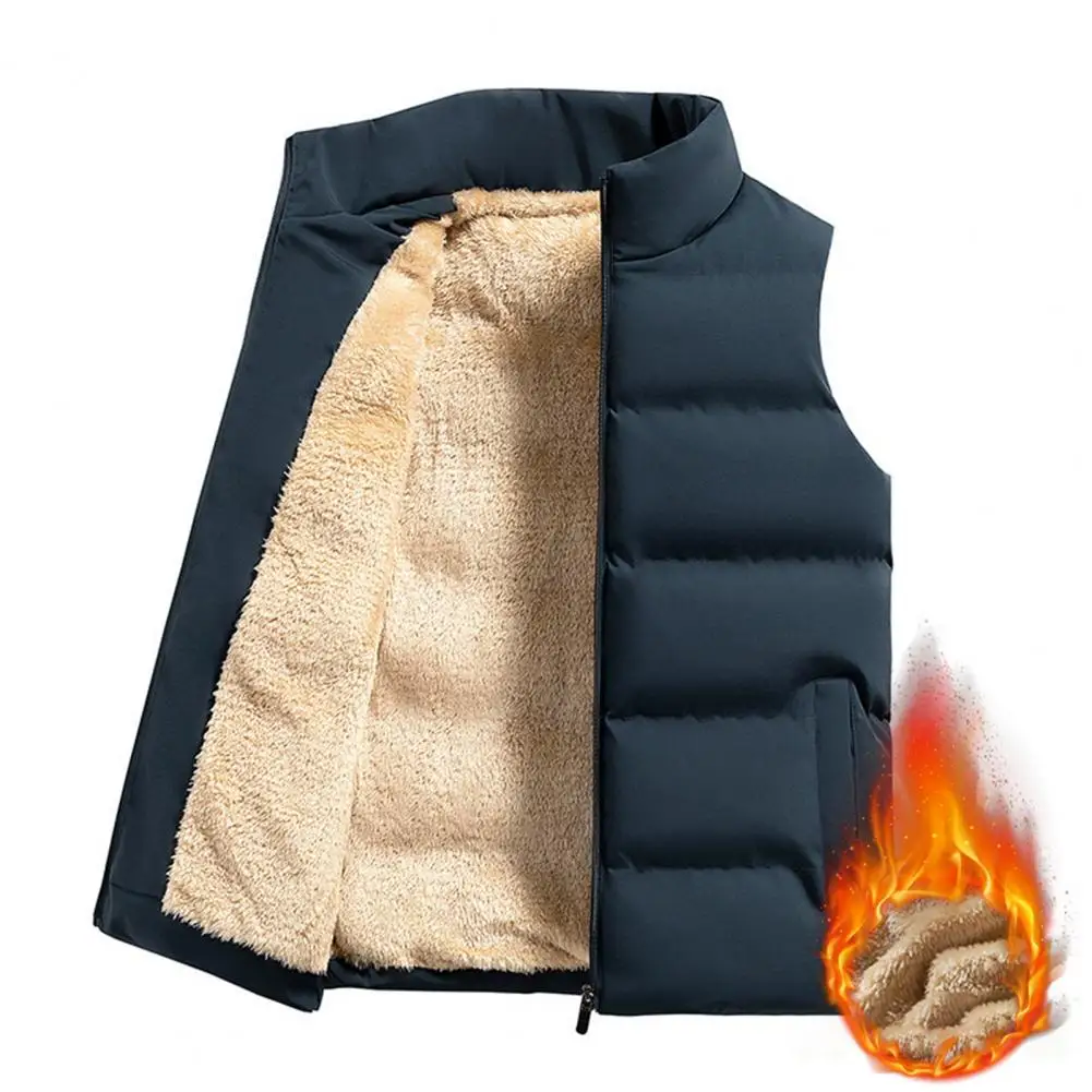 Winter Vest for Men Winter Outerwear Men's Casual Heated Vest with Lapel Collar Multi-pockets Waterproof Comfort 3 Years