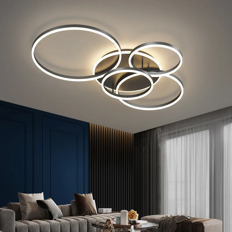 Modern LED Ceiling Chandelier Lighting Gold White Black for Living Study Room Indoor Pendant Lamp Parlor Foyer Lustres Luminaire 3