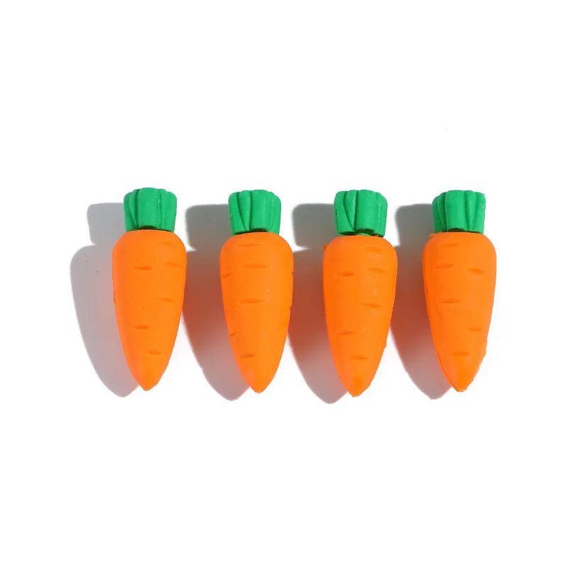 10Pcs/Lot Cute Cartoon Carrot Rubber Creative 3D Vegetable Eraser Pencil Erasers School Stationery Childhood Education Tools 5