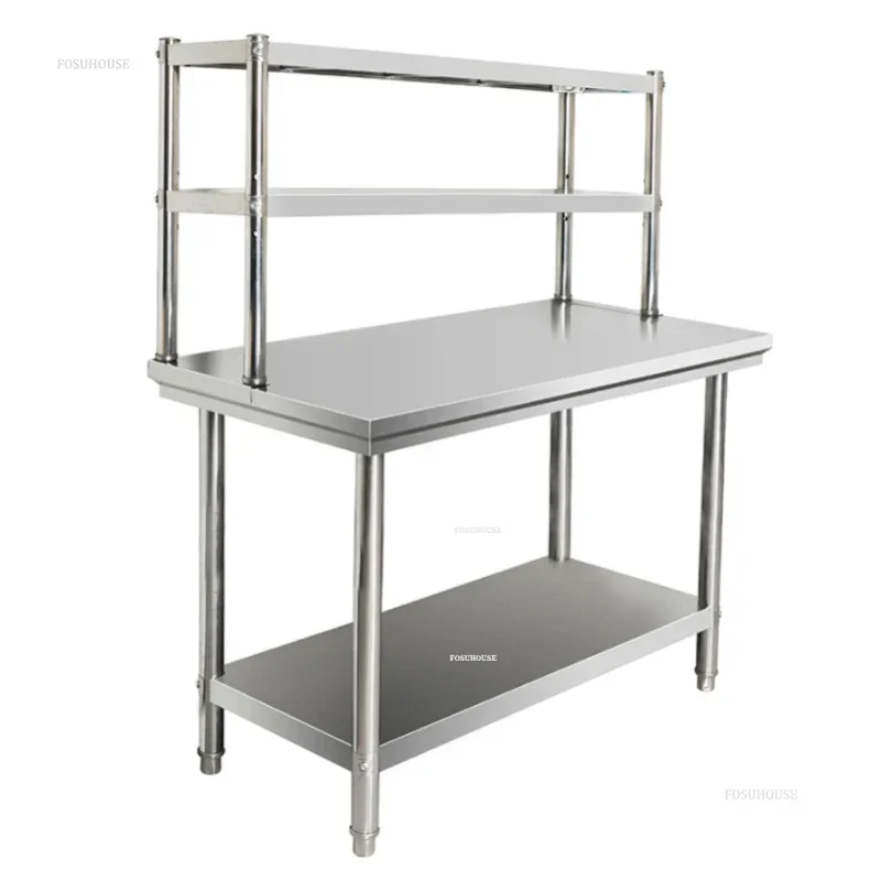 Stainless Steel Workbench Kitchen Cabinets Countertops Storage Racks Hotel Kitchen Console Load Tables Modern Kitchen Furniture 2