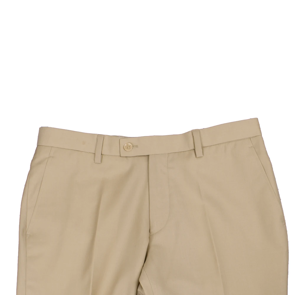 2026 Fashion Design Tan Men Pants Tailor Made Brown Slim Fit Dress Pants For Men Wool Blend Comfort Business Casual Trousers