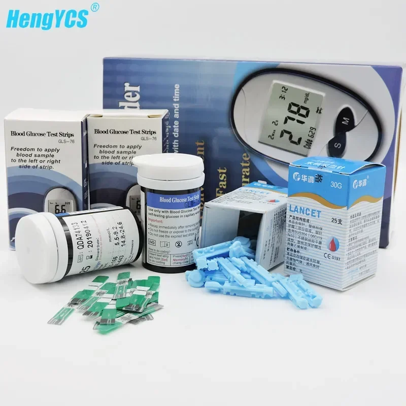 GLS-7625 Blood Glucose Test Strips 25 Pieces, Willow Leaf Needle Blood Glucose Meter Household Health Monitoring Accessories
