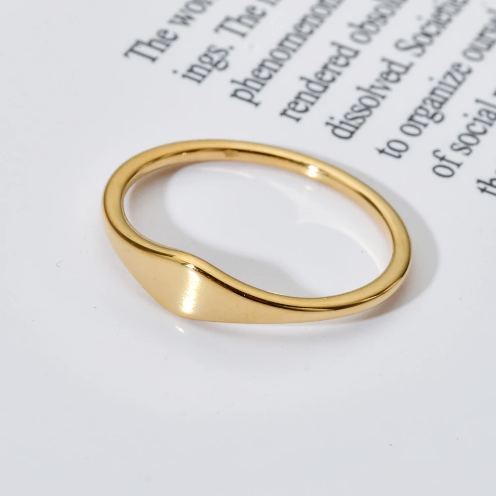 ZMZY New Simple Geometry Women Girls Stainless Steel Rings Finger Gold Color Ring Irregular High Quality Wedding Band Party Gift 3