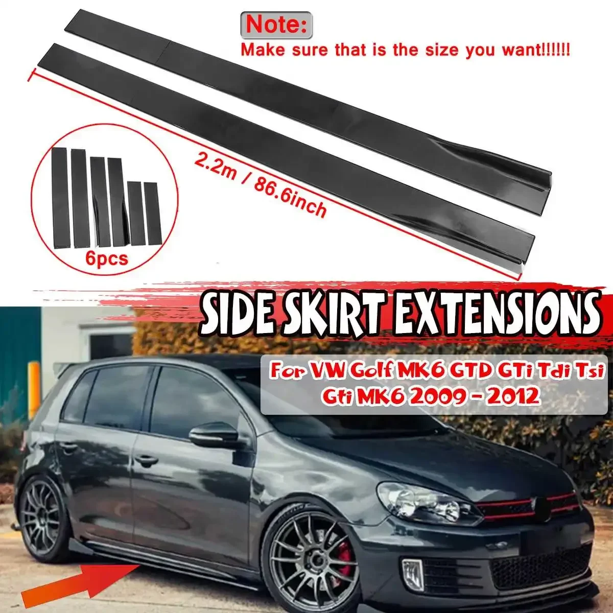 VW GOLF5 MK5 In Tuningカーボン フィニッシュサイドスカート VW GOLF5 MK5 In Tuningカーボン フィニッシュサイドスカート
