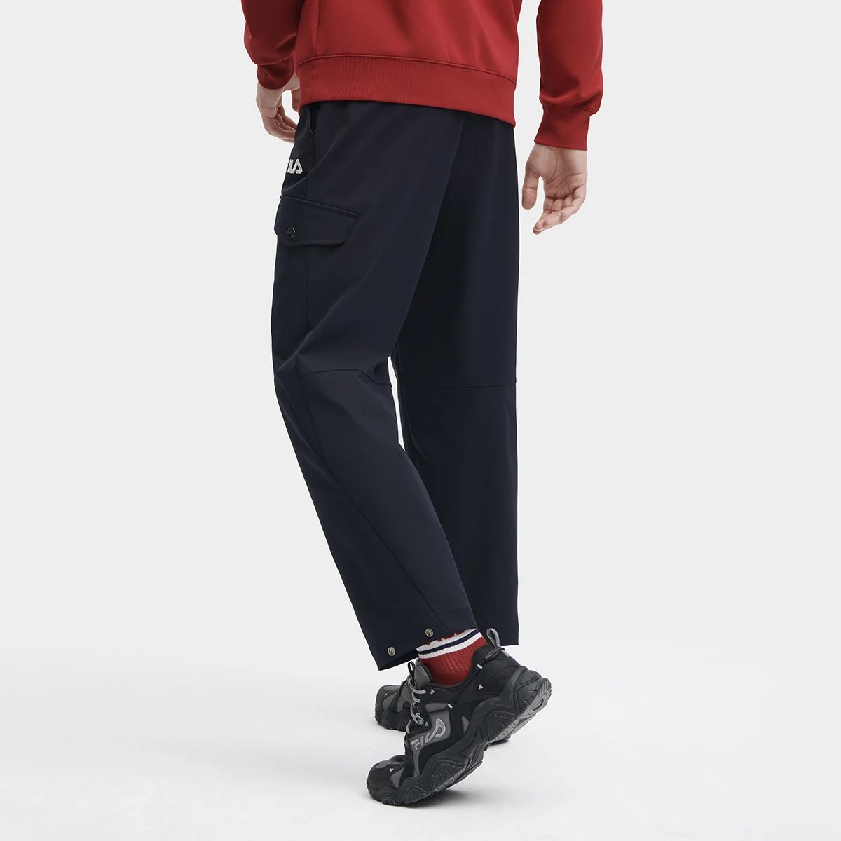 FILA 캐주얼 팬츠 남성용 레전드 블루 모더레이트 스트레이트 핏 팬츠 F11M349801F-NV