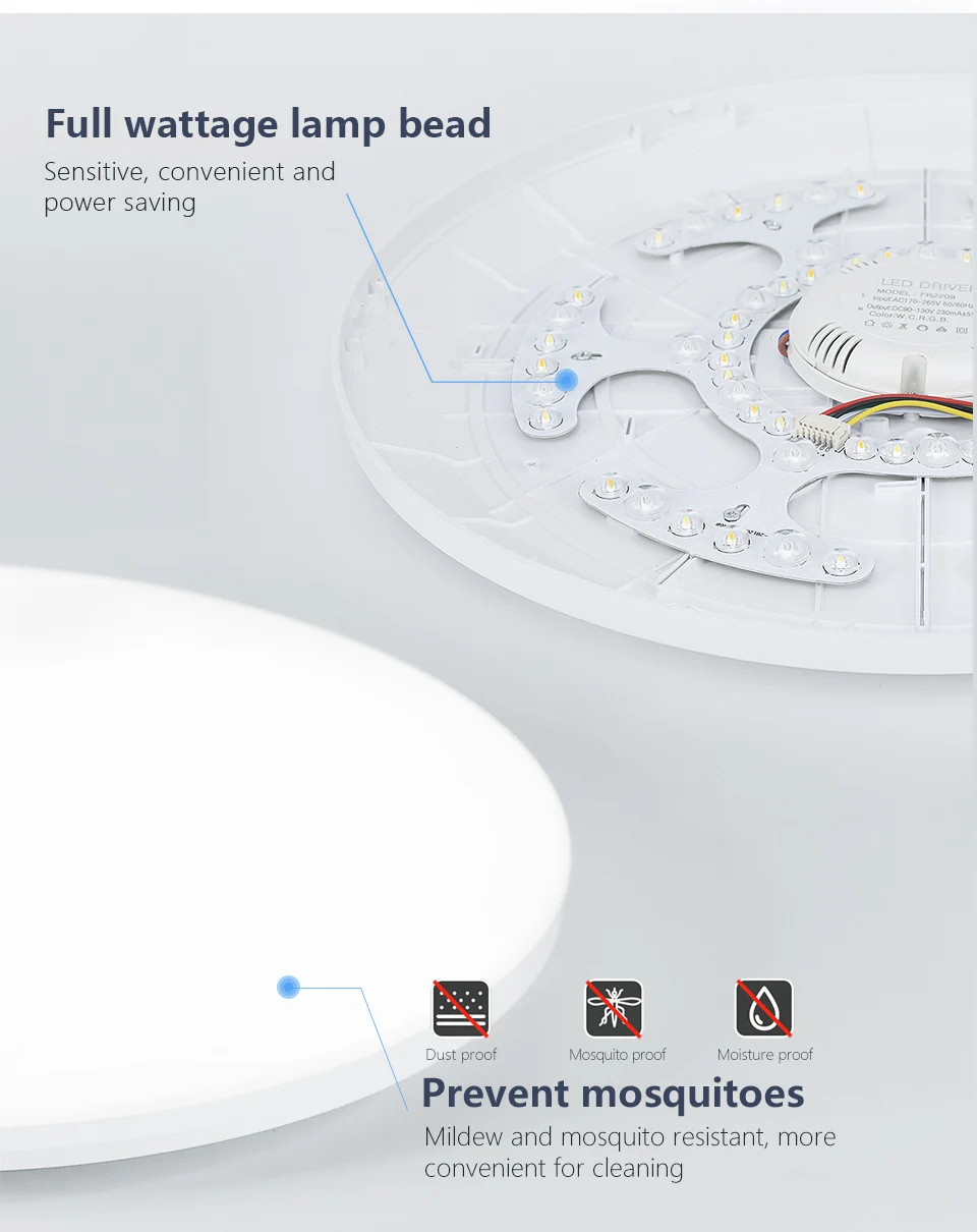 RGB-Smart-Deckenleuchte, LED-Innenraum, dekoratives Licht für Zuhause, 18–54 W, 220 V, farbige Dimm-Deckenleuchte für Umgebungs-Stimmungsbeleuchtung – Detail 14