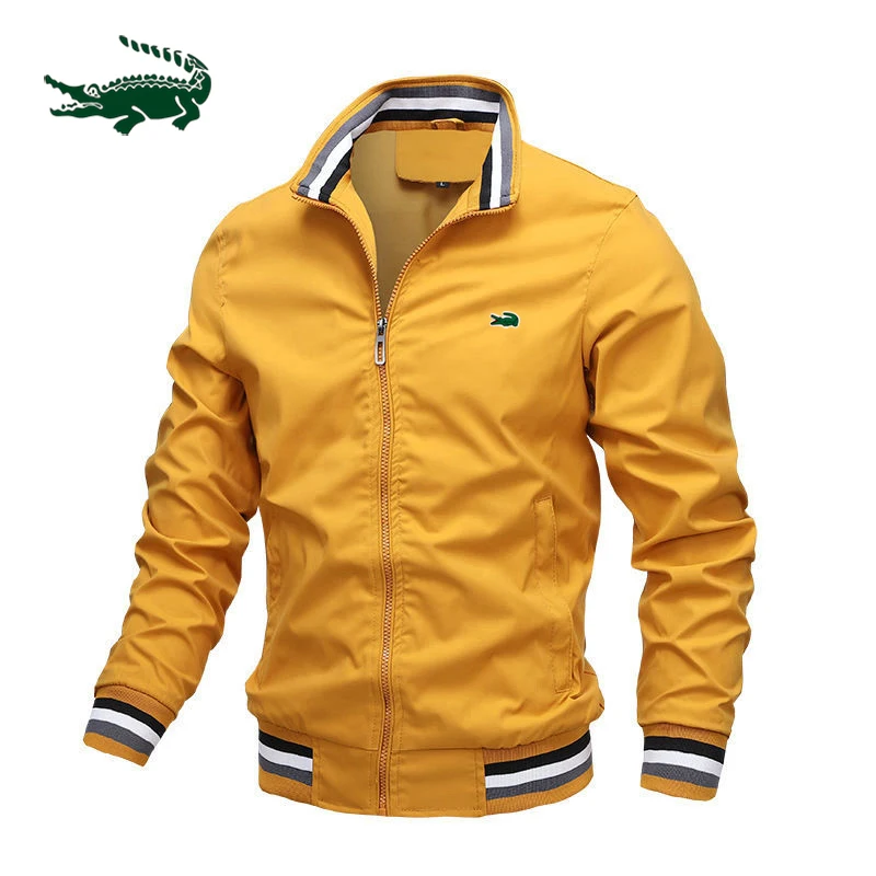 

High quality men's spring and autumn new large size stand neck zipper jacket bomber jacket casual sports windbreaker jacket top