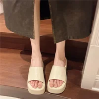 Sandales à plateforme pour femmes, nouvelle mode coréenne, chaussures à talons hauts, optique, mules astronomiques, pantoufles d'été décontractées pour femmes, 2024 2