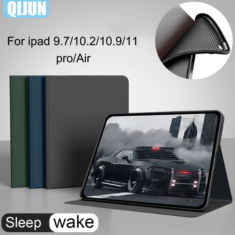 

Sleep wake Smart Case for Apple iPad Pro 11 2018 Skin friendly fabric protect cover adjustable stand fundas A1980 A2013 A1934