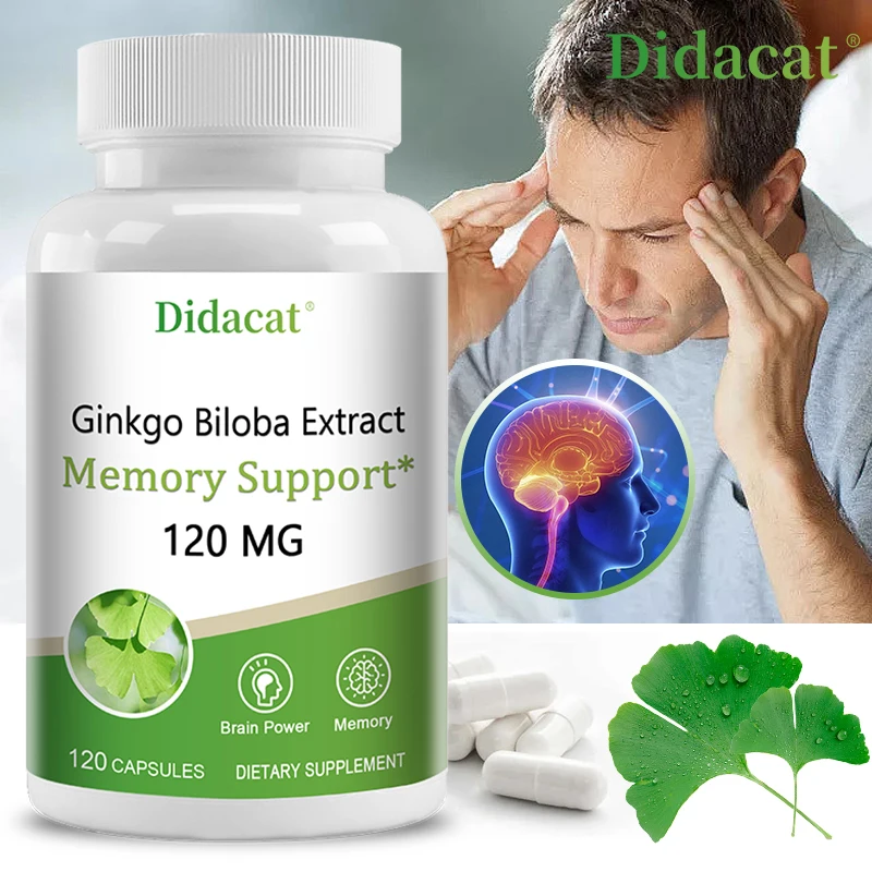 

Didacat Ginkgo Leaf Extract Capsules - Improves Cognitive Function and Memory, Supports Blood Circulation and Healthy Aging