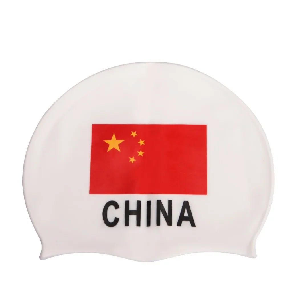 Waterproof Silicone Swimming Cap Soft Ear Protection Non-Tight Fit Breathable Comfortable Adult Flag Cap 50g Stock Available