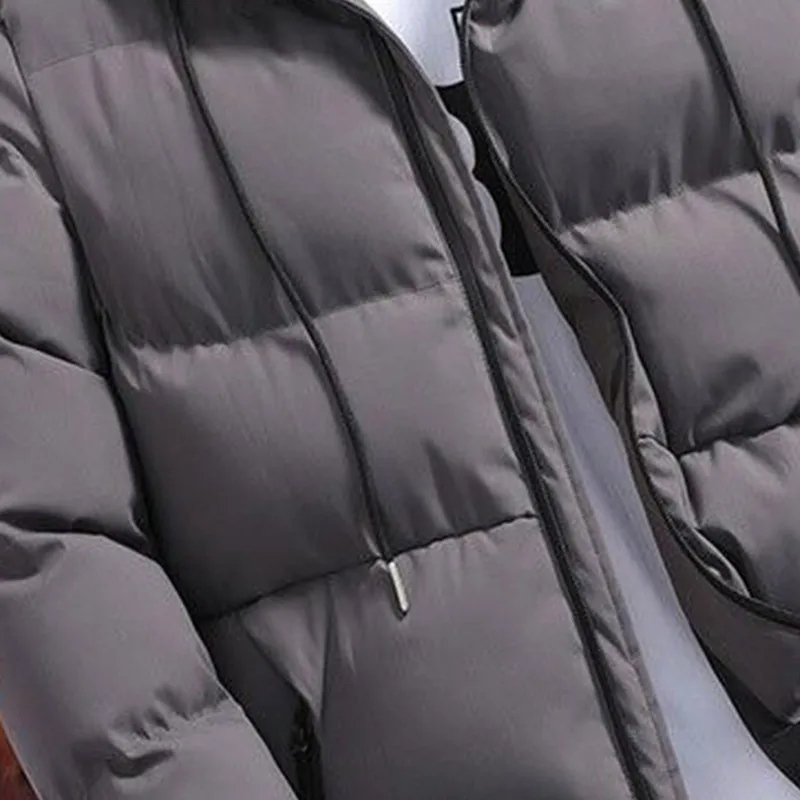 Winter KPOP Fashion Harajuku Long Sleeve Parkas Slim Tops Loose All Match Casual Thicken Coats Zipper Outerwears Men's Clothing