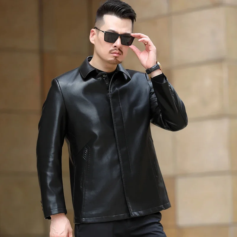 

2024 New In Outwear Genuine Leather Jacket Men Clothing Second Layer Sheepskin Coat Male Coats Large Top Abrigos FCY