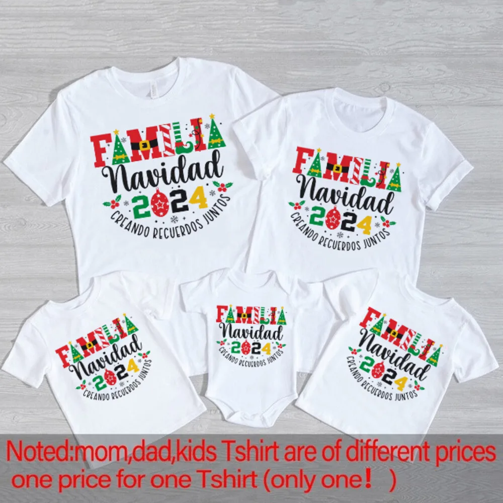thumbnail image 5 of Camisetas familiares a juego para Navidad 2024 Creando recuerdos juntos Camisetas estampadas Ropa navideña para mamá, papá, niños, camisetas, body para bebé, 5 of 5