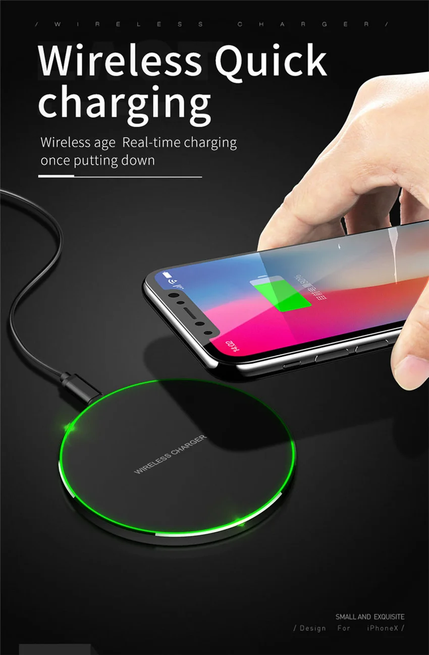 Chargeur sans Fil Induction RAPIDE 10W Iphone 11 X XR Samsung S10 S9 XIAOMI