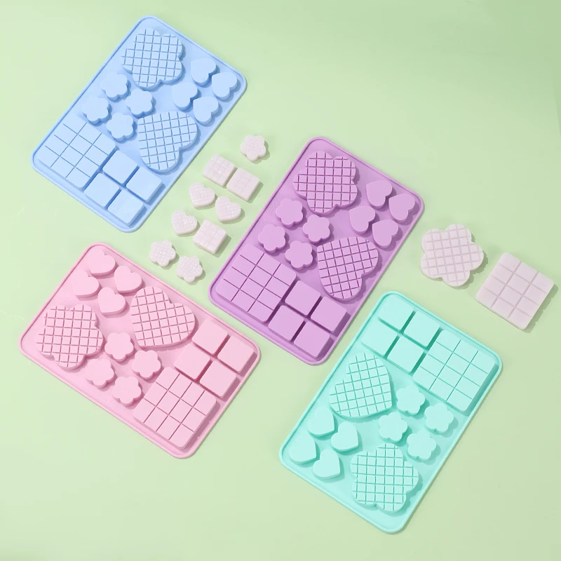 12 Grids Snowflake Silicone Ice Cube Tray Bar Chocolate Candy Cake Mould  Mold