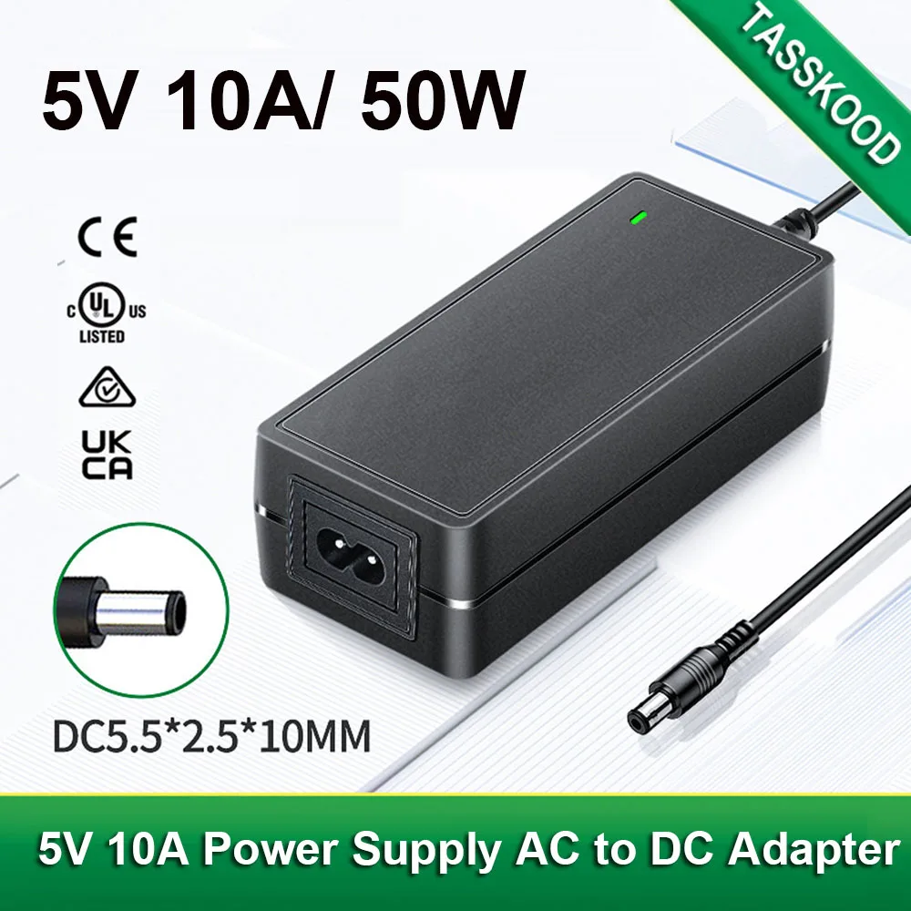 AC100-240V to DC5V 10A Max50W устройство Трансформатор питания конвертер для WS2812B WS2811 WS2813 SK6812 и т. д. светодиодная полоса/строка