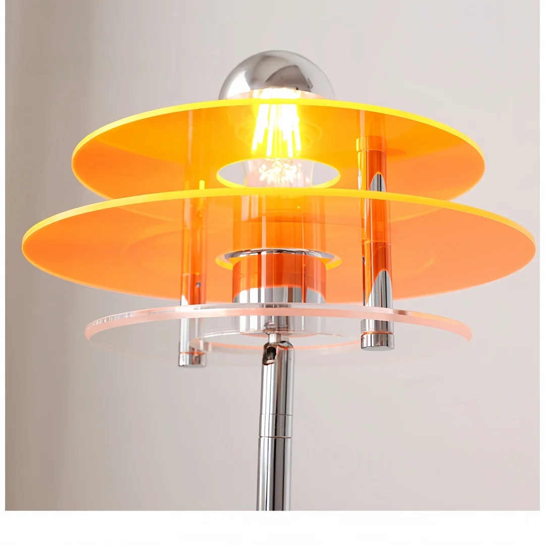 현대 LED 테이블 램프 아크릴 그늘 크롬 금속 베이스 멀티 컬러 침대 옆 램프 홈 침실 거실 장식 조명