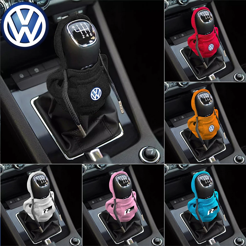 Hoodies Car Gear Shift Cover Gearshift Manual Handle AntiSlip Sweatshirt Auto Change Lever Decoration for Volkswagen VW RLINE gear shift handle