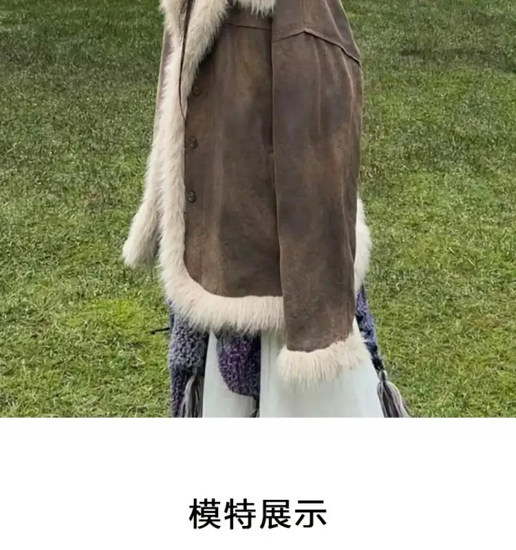 Lamb Wool Fur one Cotton-Padded fUR Coat 2024 Winter Fatty Senior Sense Plus Cashmere Thick Cotton-Padded Coat Jacket Zichao X4