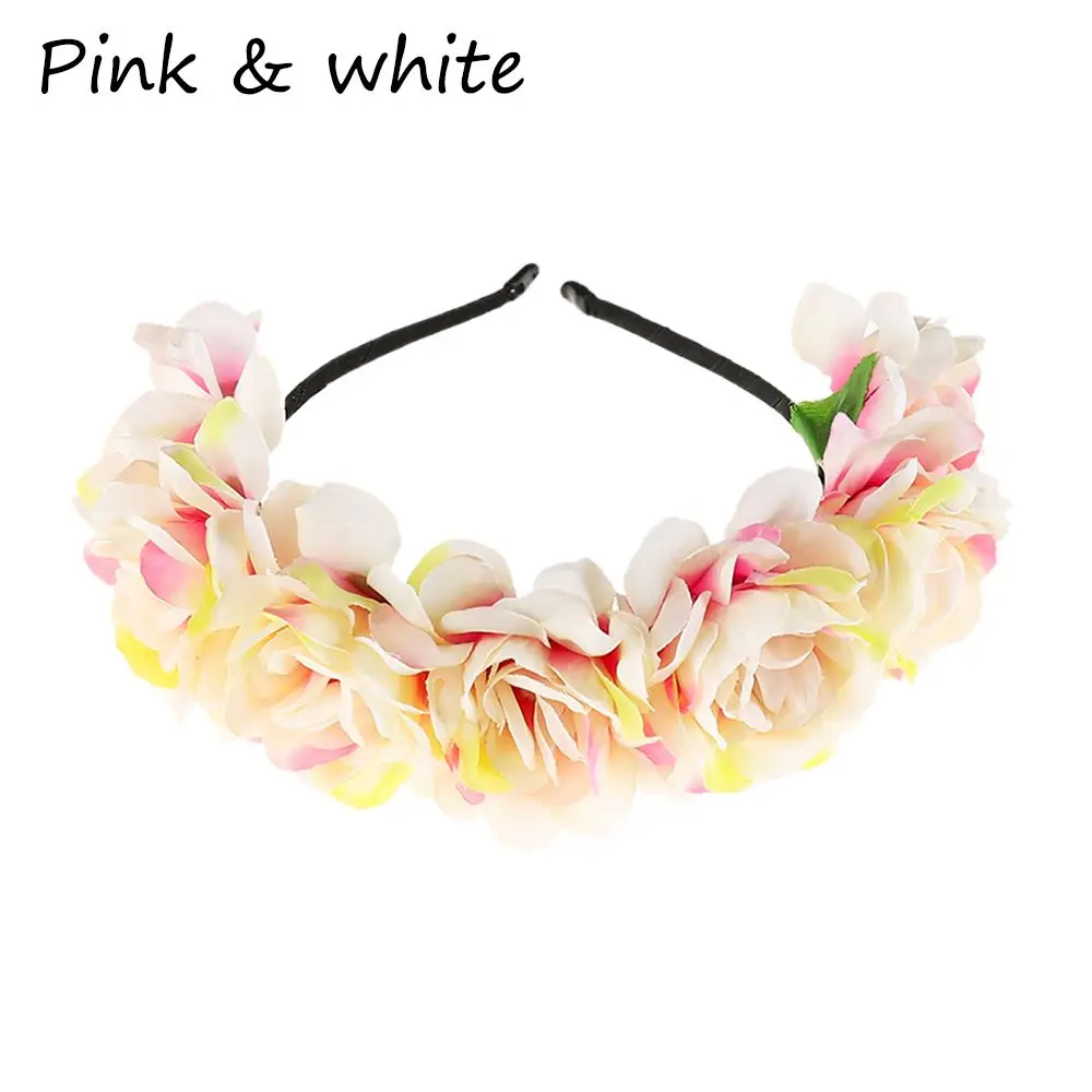 New Wedding Flower Crown Head Band Women Wedding Floral Head Wreath Bridesmaid Bridal Headpiece Female Flower Headband Dropship vintage hair clips Hair Accessories