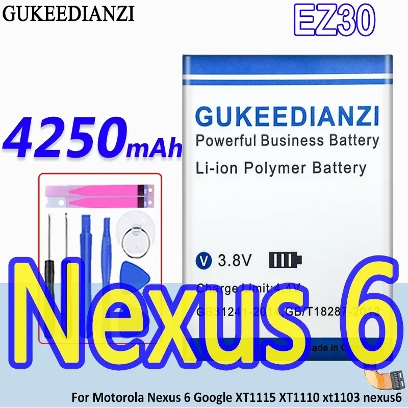 

Аккумулятор высокой емкости GUKEEDIANZI EZ30 4250 мАч для Motorola Google для Nexus 6 XT1115 XT1110 Xt1103 Bateria