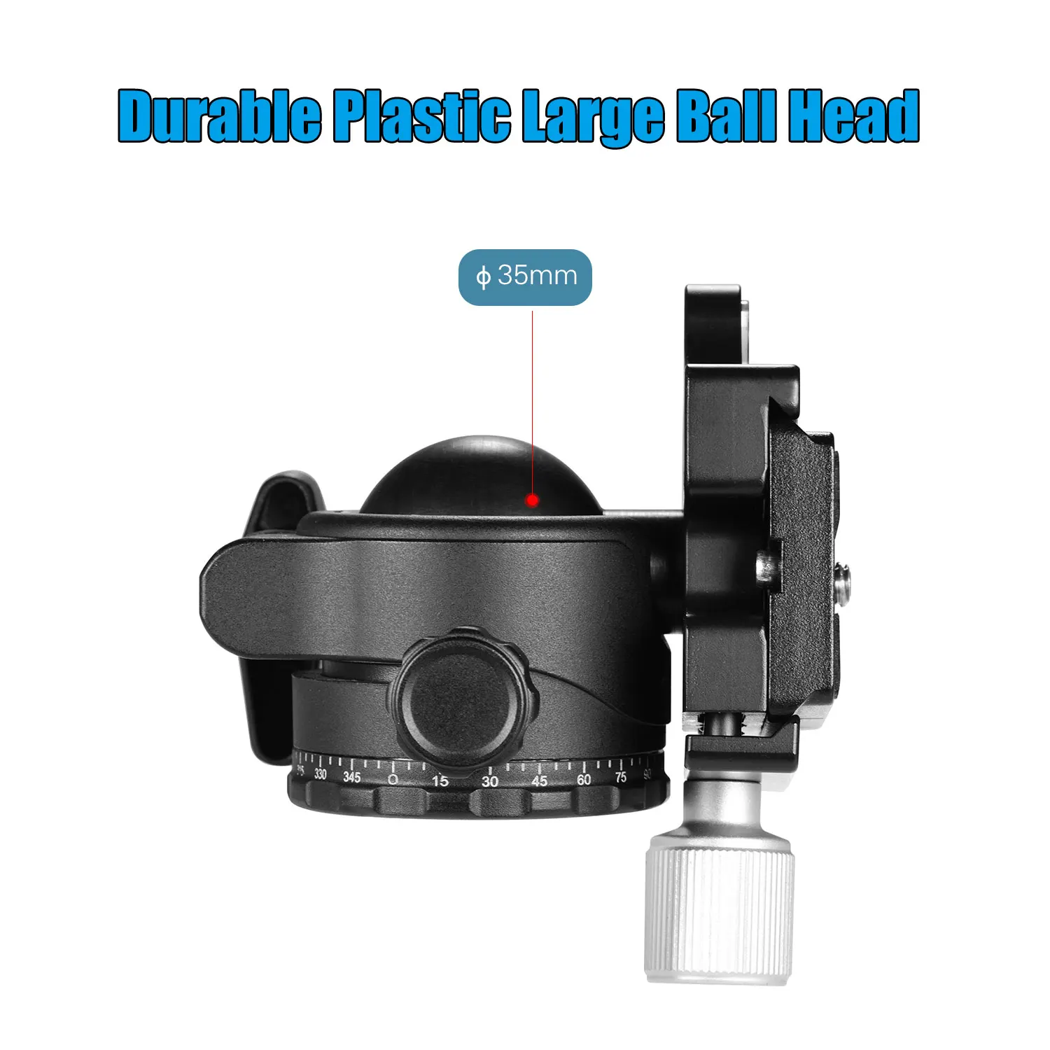 Description Picture 5 of itemAndoer H-35 Tripod Ball Head Panorama Ballhead Mount Adapter U-Groove Low Gravity Center Design Max. 15kg/33lbs Load Capacity