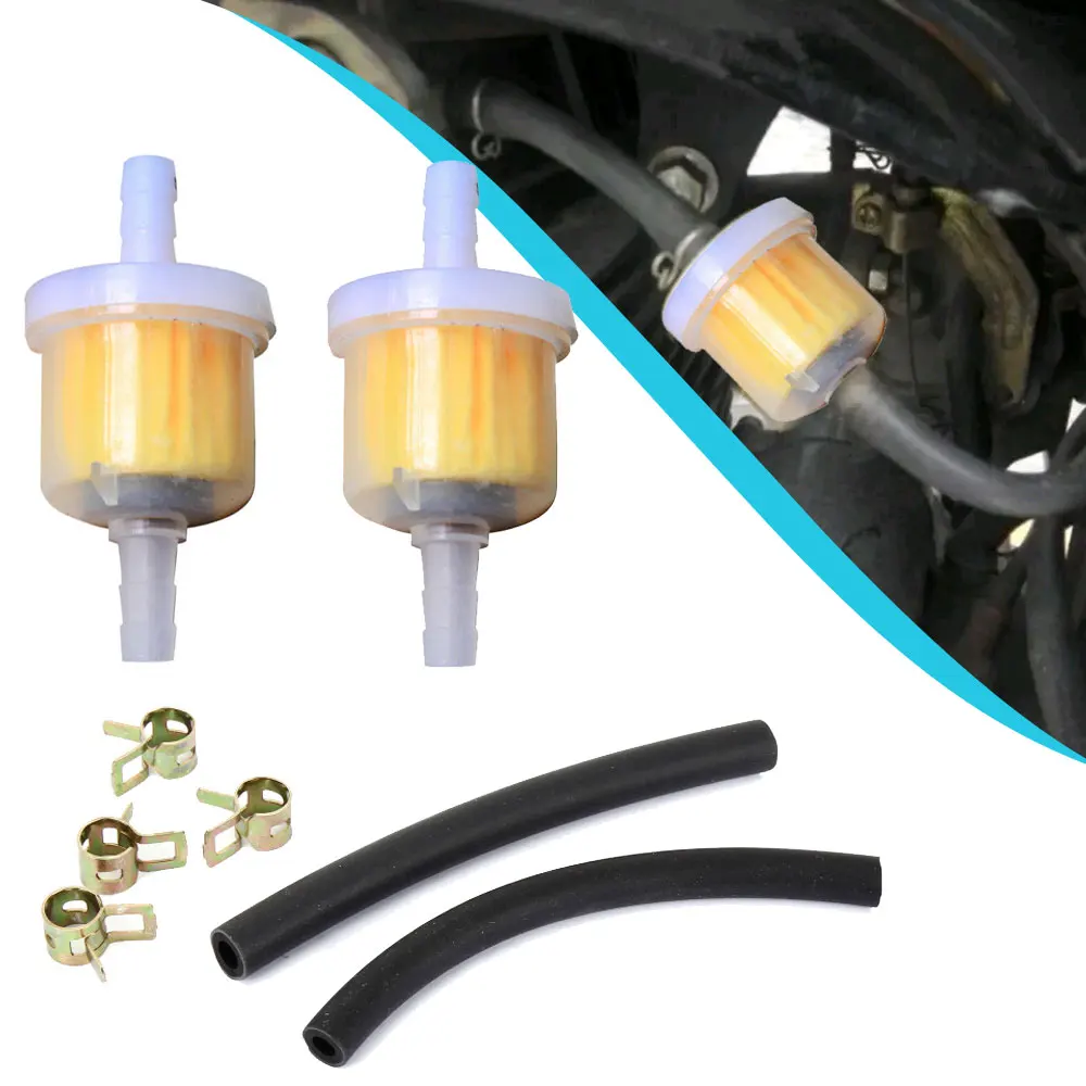 Kit Filtro De Combustible Universal Para Moto – Incluye Manguera Y Clips, 6mm, Compatible Con 49cc-160cc