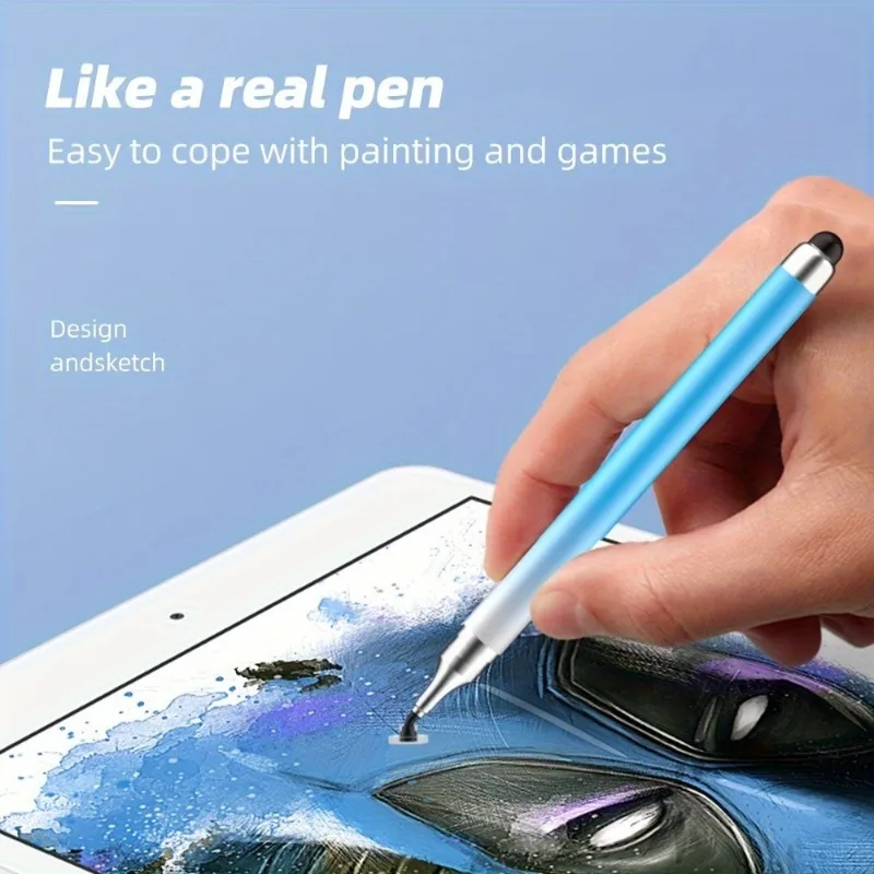 High-Precision 2-in-1 Silicone Tip Stylus Pen for Smartphones & Tablets – Ideal for Video Editing, Drawing, and Handwriting