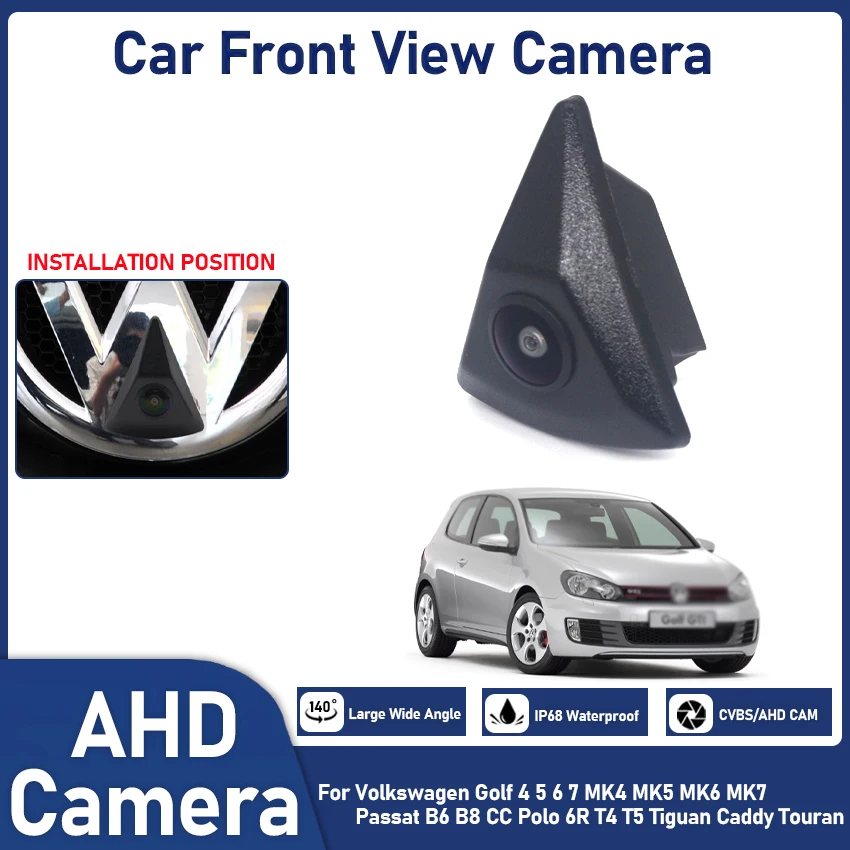 

Камера Переднего Вида 1080P AHD для Volkswagen, для VW Golf 4 5 6 7 MK4 MK5 MK6 MK7 Passat B6 B8 CC Polo 6R T4 T5 Tiguan Caddy Touran