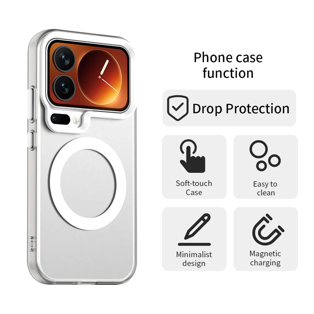 Transparent Frosted Matte Magnetic Wireless Charging Case with MagSafe Compatibility