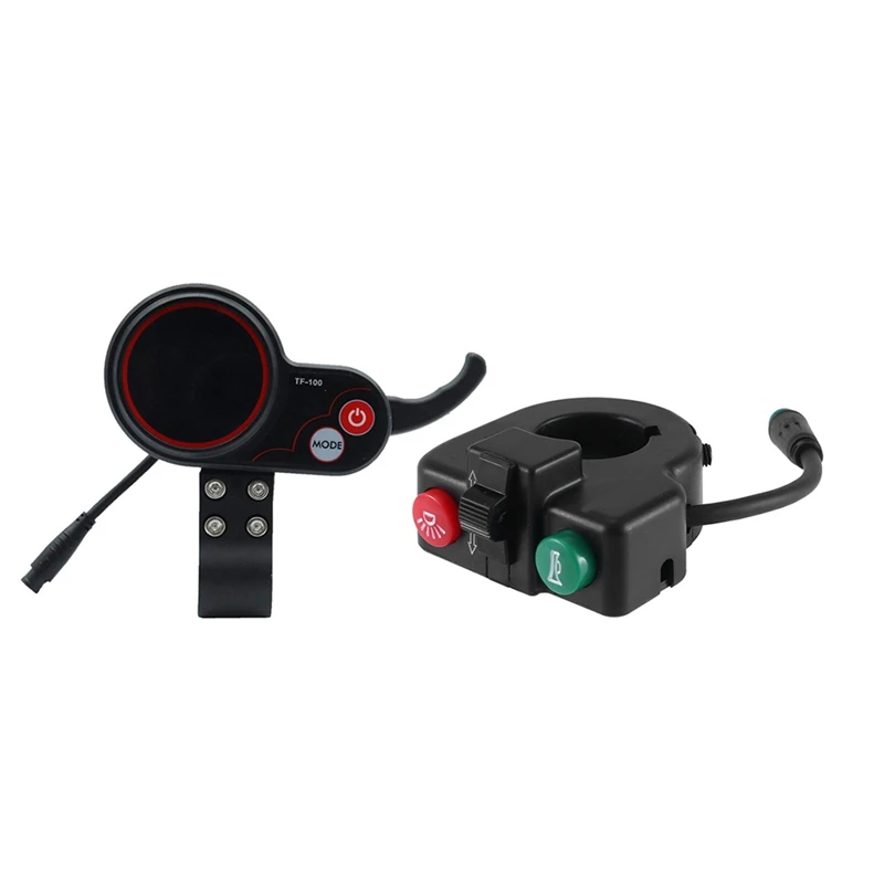 

TF-100 LCD Display Meter Black 6 Pins Bicycle Modification Is Suitable For Kugou M4 Electric Scooter