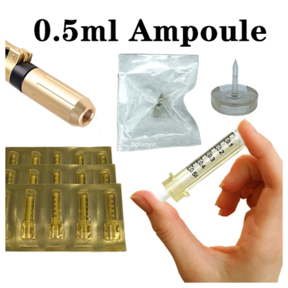 1pcs Syringe and Medicine Needle Ampoule Head for Hyaluron Gun Hyaluron Pen High Pressure Wrinkle Removal Water Syringe