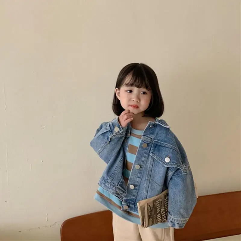 2026 봄 가을 신상 키즈 데님 자켓 1-8세 아동용 루즈핏 캐주얼 아우터 가디건 남아 여아 빈티지 데님 코트
