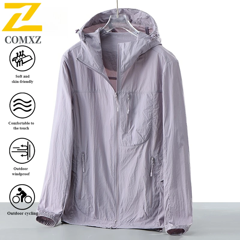 Men Ultra-Light Ice Silk UV Protection Skin Jacket Coat UPF50+ Quick-Dry Cooling Fishing  for Outdoor Cycling Sunscreen clothing