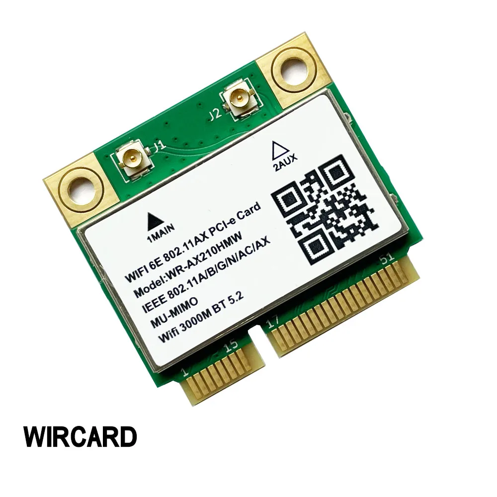 Mini Placa de Rede Ax210 Wlan do Cartão de Wifi Pci-e para Win10 Wifi6e 5374mbps Ax210hmw Pci-e Bluetooth 5.2 802.11ax 2.4g 5g - Imagem 2