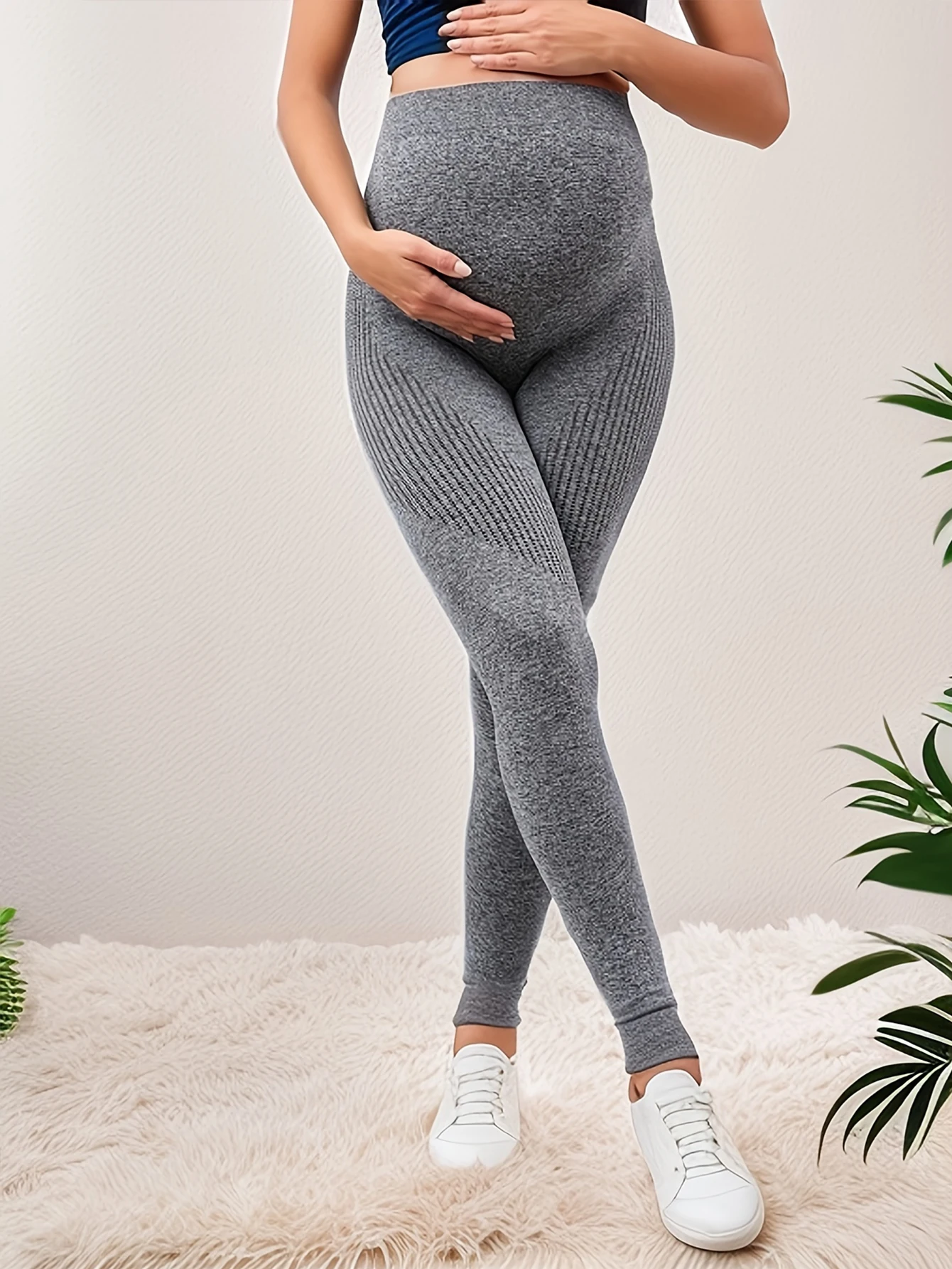 Maternity Comfort Seamless Over Belly Support Leggings