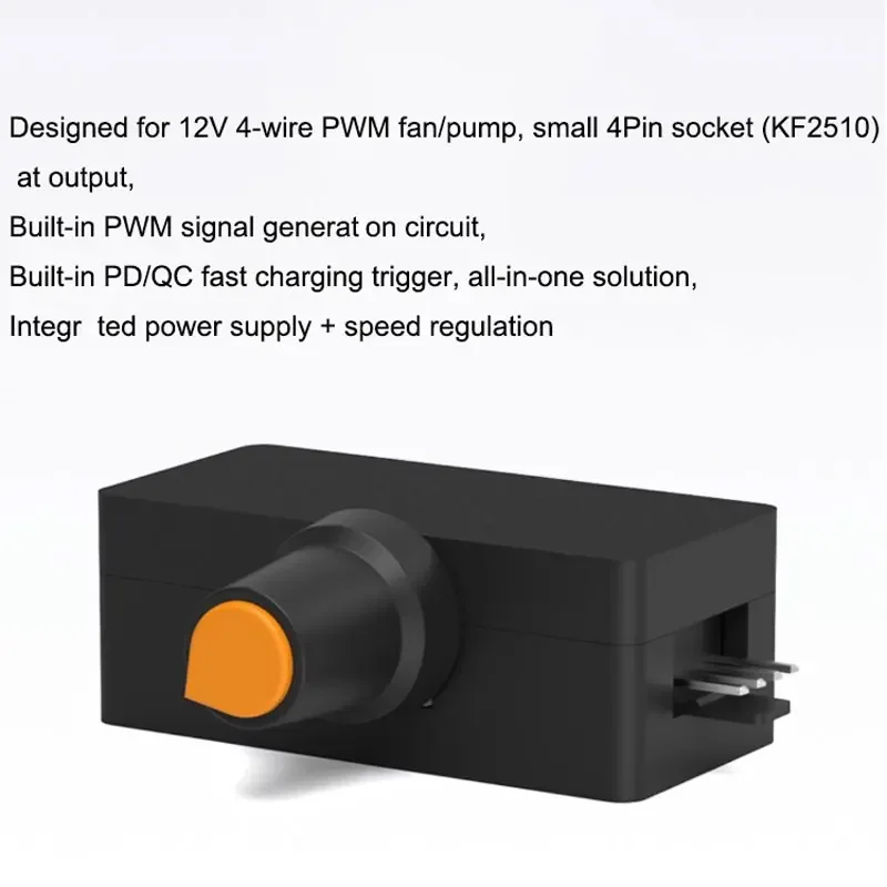 High-power Type C PWM Speed Controller 12V 4Pin Violent Fan Governor PD QC Fast Charging Power Supply DIY Water Cooling Radiator — view 5
