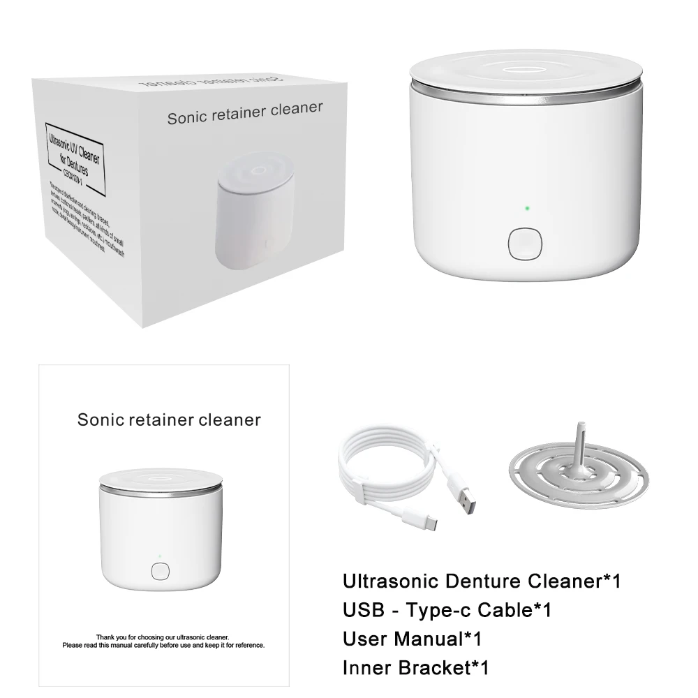 Personal Mini Portable Jewelry Denture Ultrasonic UV Cleaner Machine 6