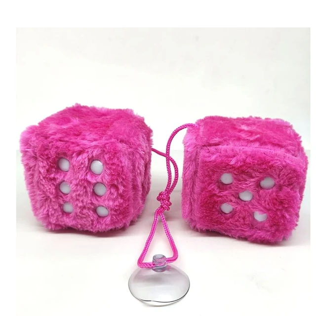 Dadi Per Auto - Cubo Soffice Sospeso Automaticamente - Coppia Di Sospensioni Riflettenti Cubo Morbido Soffice | Ornamento Morbido Per Specchietto Retrovisore Del Veicolo, Specchietto Retrovisore Per C - Foto 6